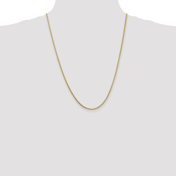 1.3mm 10k Yellow Gold Solid Franco Chain Necklace, 24 Inch - Picture 2 of 8